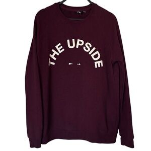 The Upside Bondi Long Sleeve Pullover Sweatshirt Burgundy Sz S